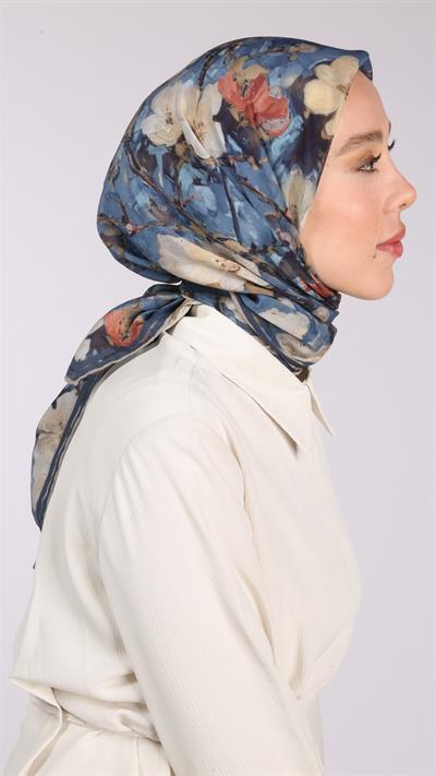 VELİNA DESEN EŞARP LACİVERT-6