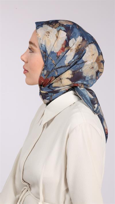 VELİNA DESEN EŞARP LACİVERT-6