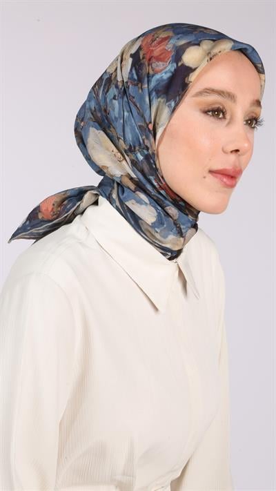 VELİNA DESEN EŞARP LACİVERT-6