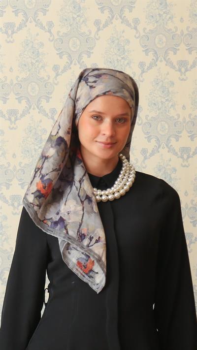 VELİNA DESEN EŞARP MOR-3