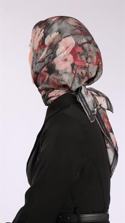 VELİNA DESEN EŞARP SİYAH-5