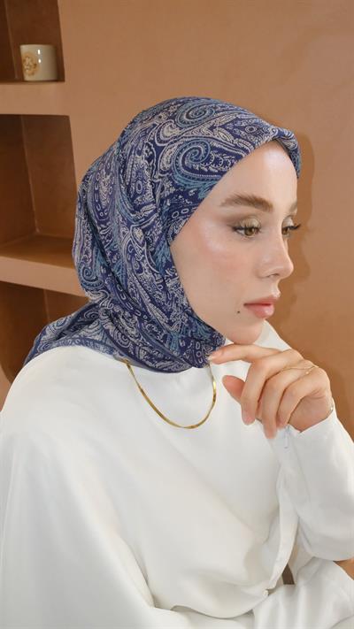 VESTRA DESEN EŞARP LACİVERT-2