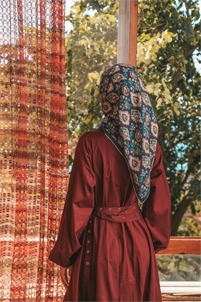 Vina Desen Eşarp Lacivert