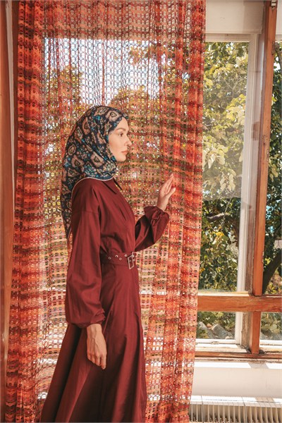 Vina Desen Eşarp Lacivert