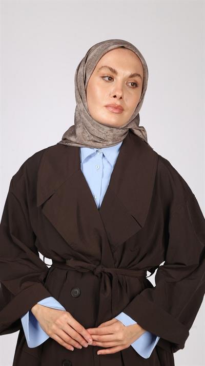 VİNTAGE DESEN EŞARP BEJ