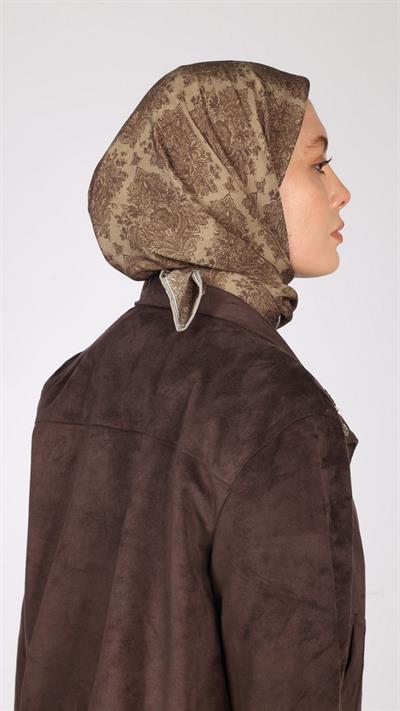 VİNTAGE DESEN EŞARP CAMEL
