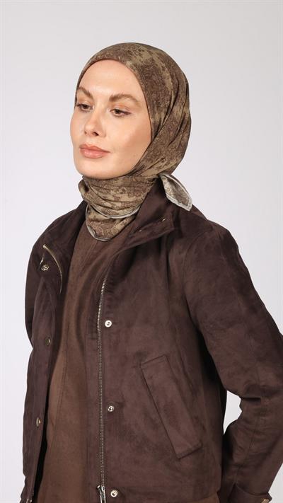 VİNTAGE DESEN EŞARP CAMEL