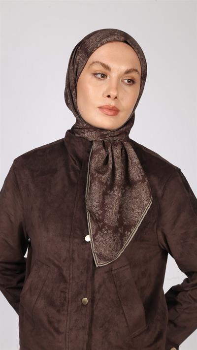 VİNTAGE DESEN EŞARP KAHVE