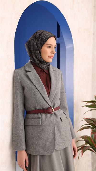 VİNTAGE DESEN EŞARP SİYAH