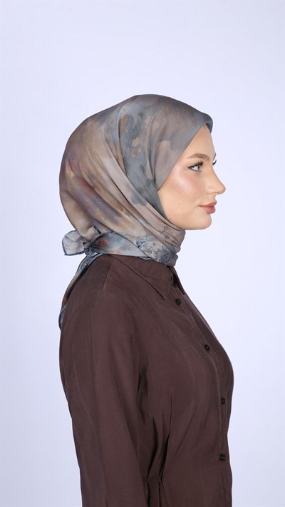 WATERCOLOR DESEN EŞARP MAVİ