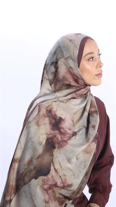 WHİSPER DESEN ŞAL BORDO-3