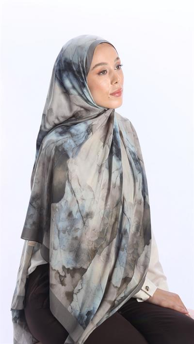 WHİSPER DESEN ŞAL KOYU GRİ-1