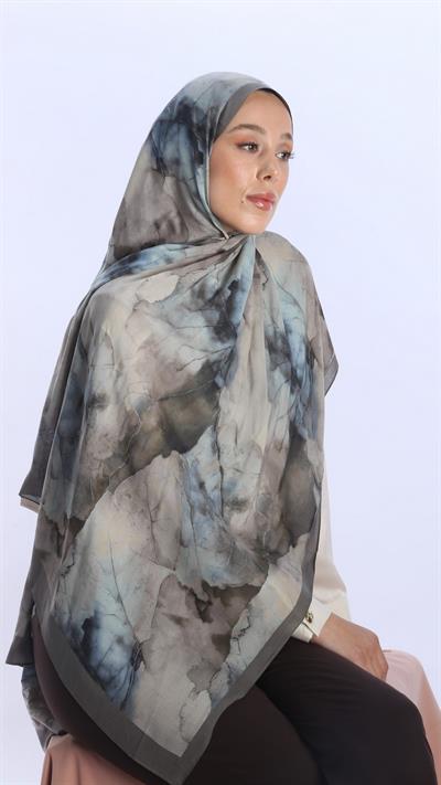 WHİSPER DESEN ŞAL KOYU GRİ-1