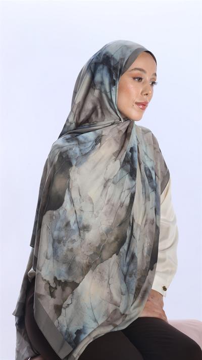 WHİSPER DESEN ŞAL KOYU GRİ-1