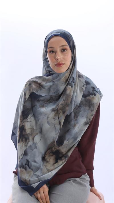 WHİSPER DESEN ŞAL LACİVERT-6