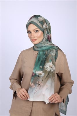 Wildflower Desen Şal-Yeşil