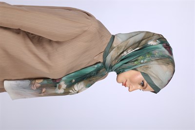 Wildflower Desen Şal-Yeşil