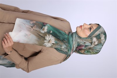 Wildflower Desen Şal-Yeşil