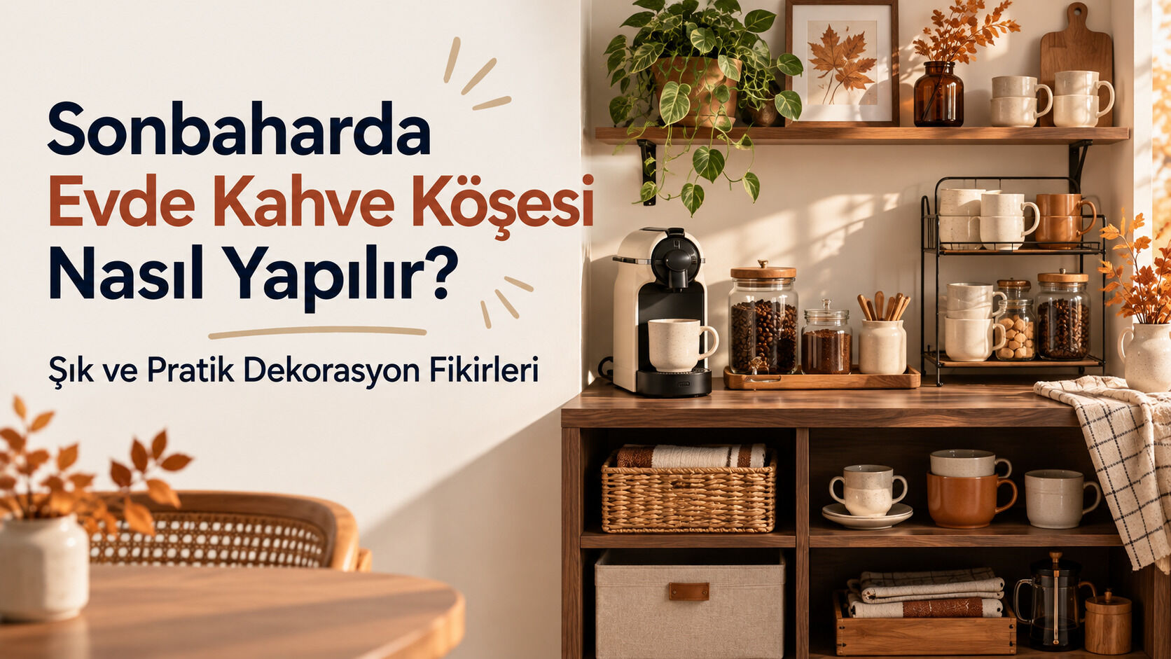 Sonbaharda Evde Kahve Köşesi Nasıl Yapılır? Şık ve Pratik Dekorasyon Fikirleri