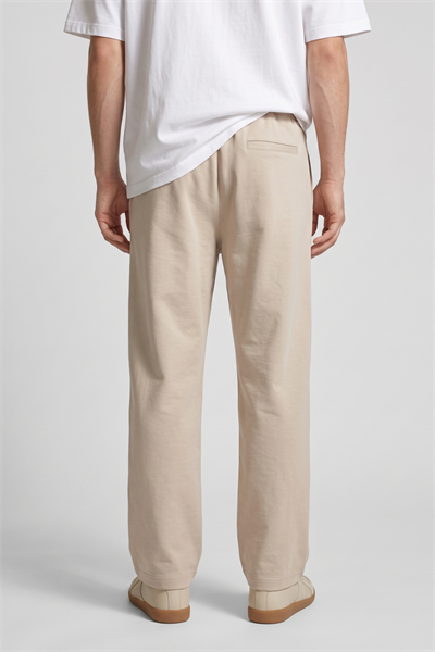 Bej Pamuk Karışımlı Relaxed Fit Pantolon