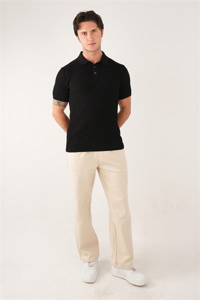 Bej Pamuk Karışımlı Relaxed Fit Pantolon
