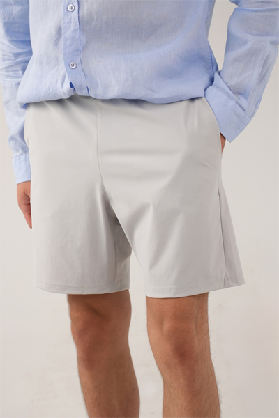 Gri Stretch Relaxed Fit Şort