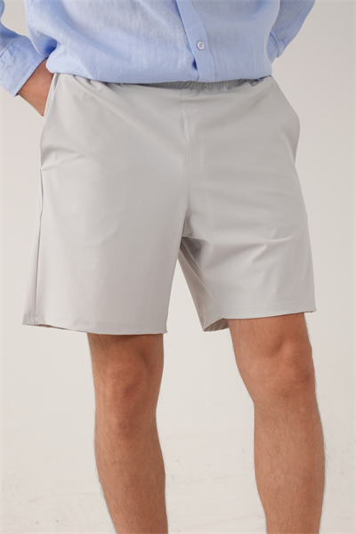 Gri Stretch Relaxed Fit Şort