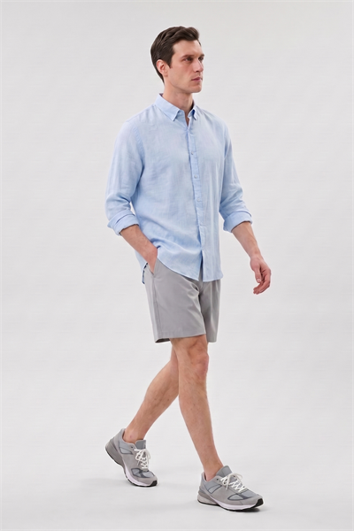 Gri Stretch Relaxed Fit Şort