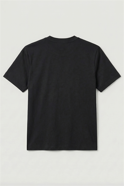 Kadın İnterlok Pamuklu Bisiklet Yaka Siyah T-shirt