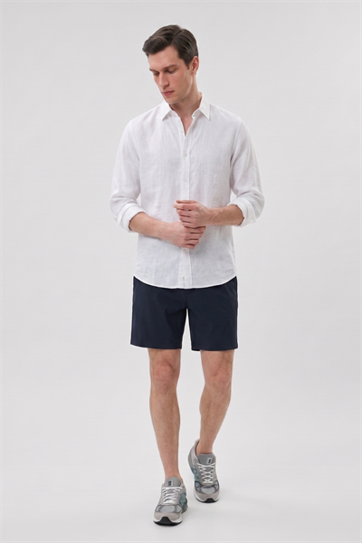 Lacivert Stretch Relaxed Fit Şort