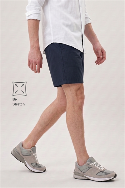 Lacivert Stretch Relaxed Fit Şort