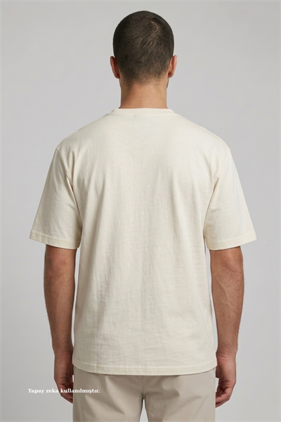 Regular Fit Ekru Pamuklu Tişört