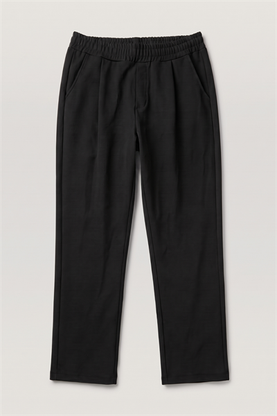 Siyah Pamuk Karışımlı Relaxed Fit Pantolon