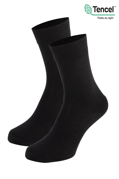 Premium Tencel Yumuşak Dokulu Dikişsiz Siyah Soket Çorap