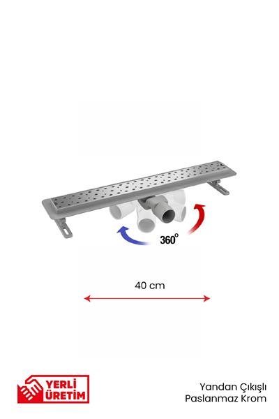 Gama 360 Derece Dönerli Paslanmaz Krom Lineer Duş Kanalı 20 cm