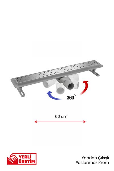 Gama 360 Derece Dönerli Paslanmaz Krom Lineer Duş Kanalı 20 cm