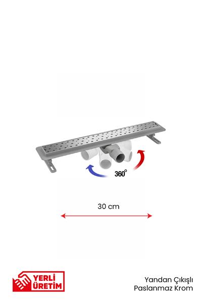 Gama 360 Derece Dönerli Paslanmaz Krom Lineer Duş Kanalı 20 cm