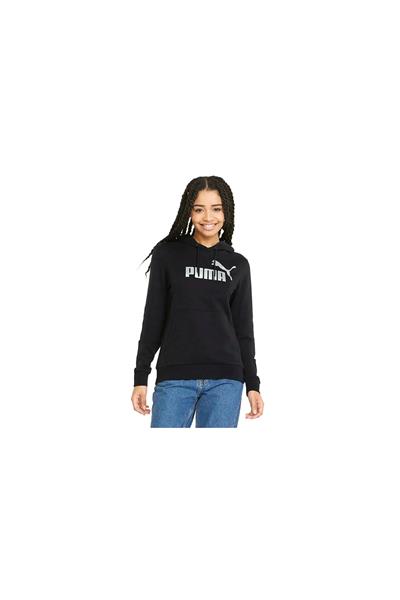 PUMA ESS METALLIC LOGO HOODIE Giyim Kadın
