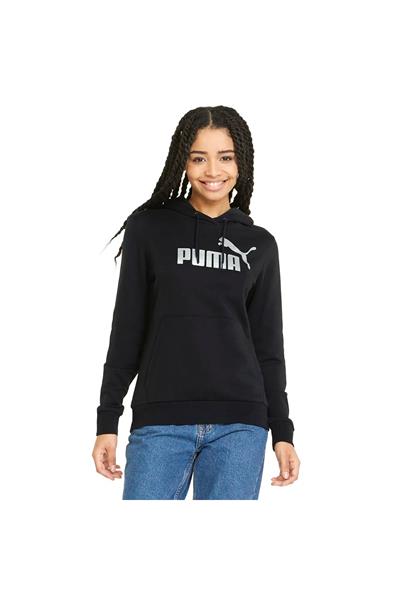 PUMA ESS METALLIC LOGO HOODIE Giyim Kadın