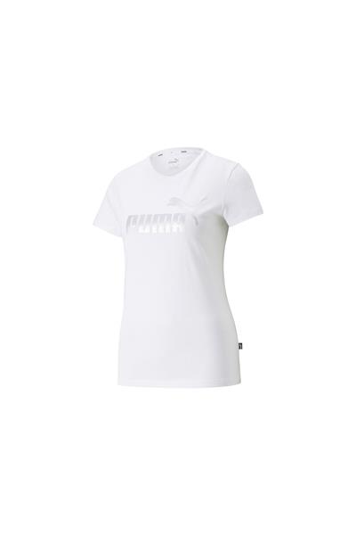PUMA ESS+ METALLIC LOGO TEE Giyim Kadın
