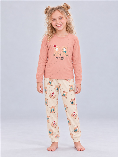 Bemina Kız Çocuk Pijama Takımı Pembe