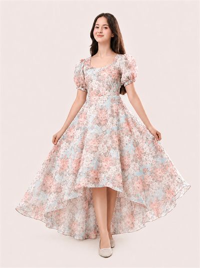 Flora Kız Çocuk Elbise Pembe