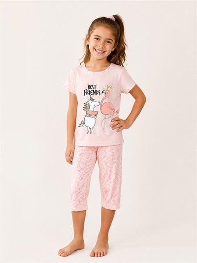 Hayla Kaprili Pijama Takımı Pembe