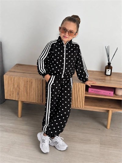 Kayru Kız Çocuk Eşofman Takımı Siyah
