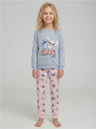 Lemina Kız Çocuk Pijama Takımı Mavi