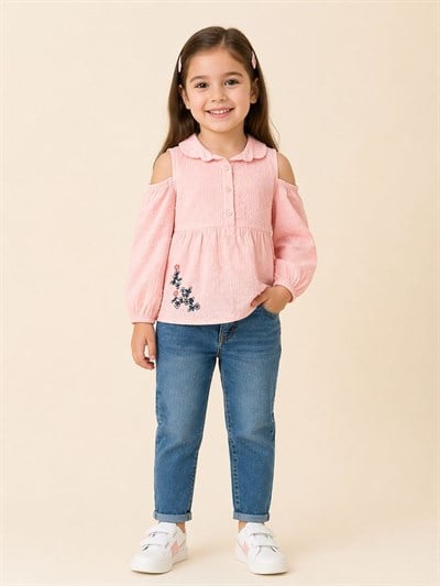 Lisera Kız Çocuk Bluz Pudra