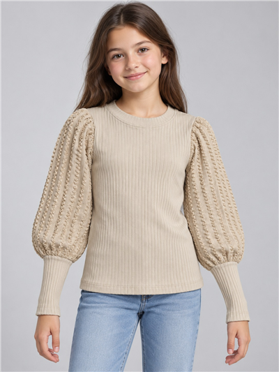 Milena Kız Çocuk Sweatshirt Bej