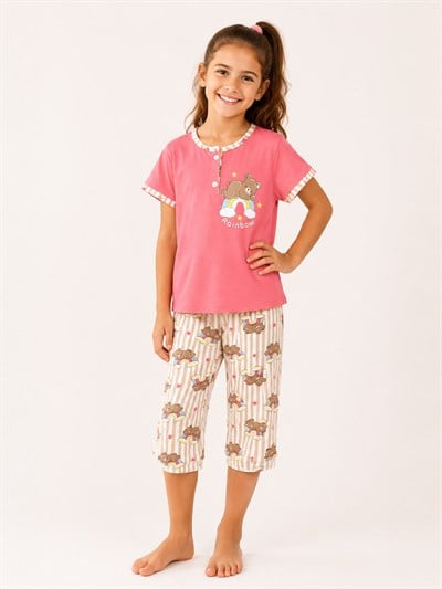 Mışıl Kaprili Pijama Takımı Pembe