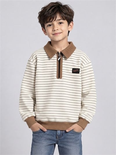 Saron Erkek Çocuk Sweatshirt Kahverengi