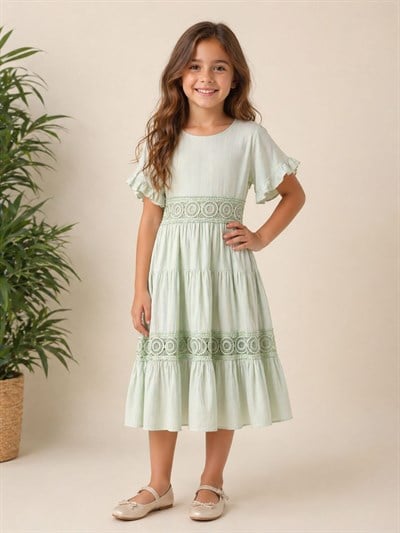 Sevika Kız Çocuk Elbise Yeşil